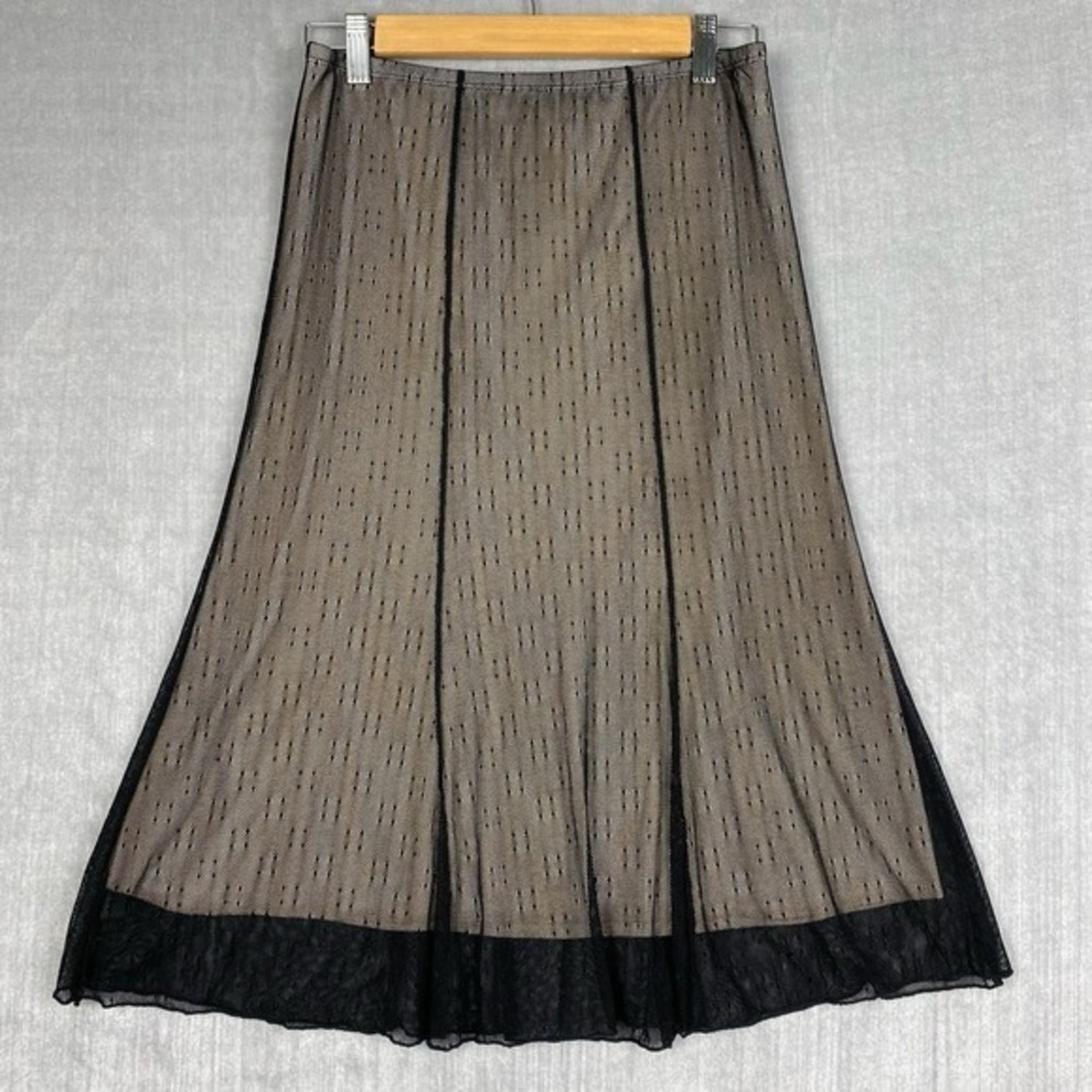 Whimsigoth Mesh Midi Skirt Womens XS/S Black Lined‎ Delicate Dainty Fairygrunge